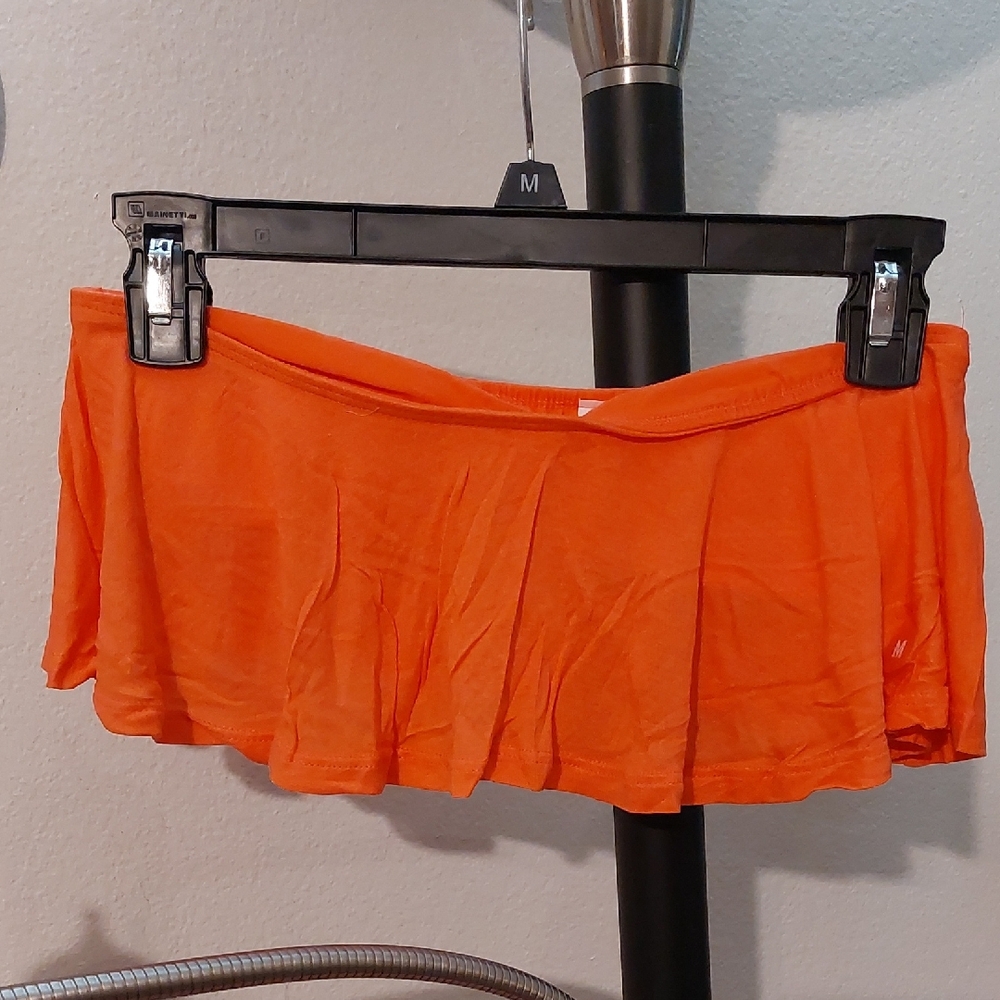 Vintage Y2K Coral Ruffle Bandeau Bra